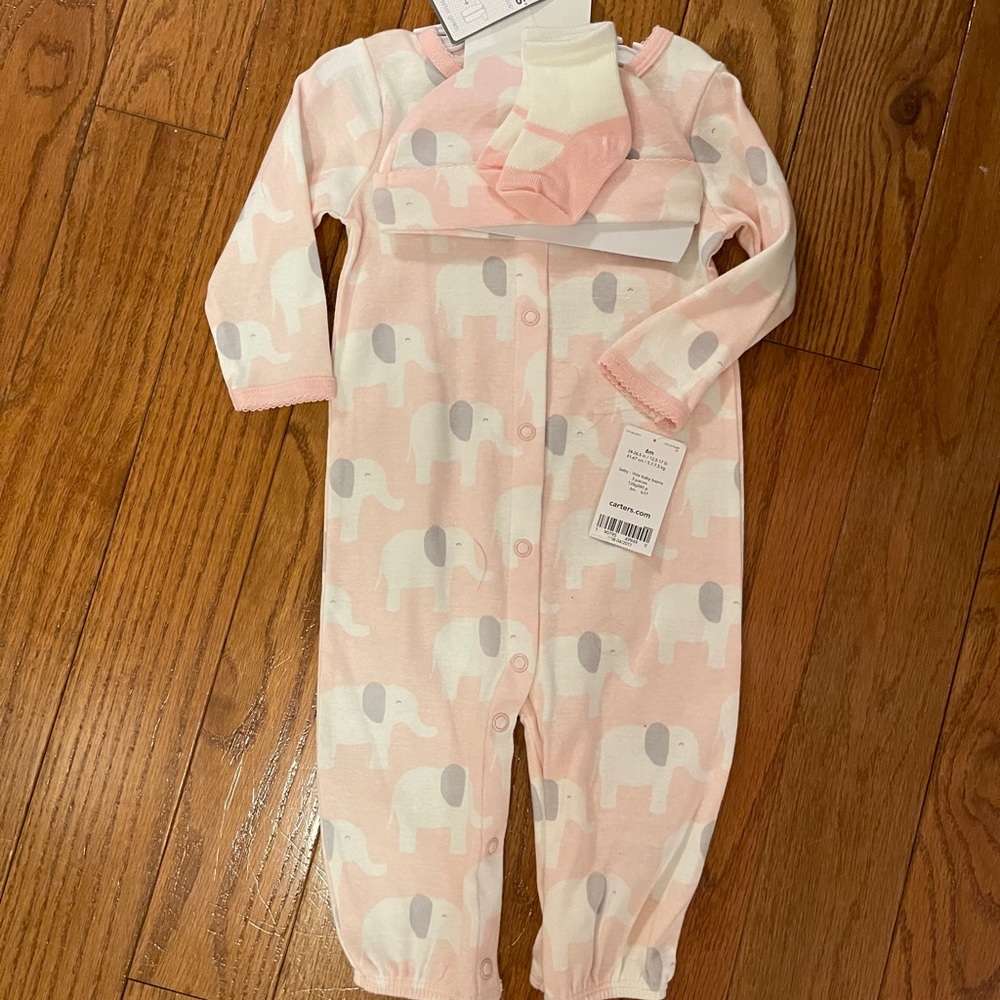 Carters baby girl button down one piece NWT
